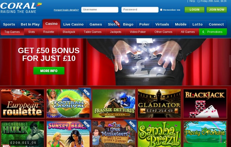 Coral - one of the best UK online gambling sites
